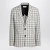 Ami Alexandre Mattiussi Ami Paris Single Breasted Cream Check Jacket