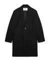 Ami Alexandre Mattiussi Ami Paris Single-breasted Long Coat In Black
