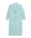 Ami Alexandre Mattiussi Ami Paris Single-breasted Long-sleeved Ribbed Coat In Blue