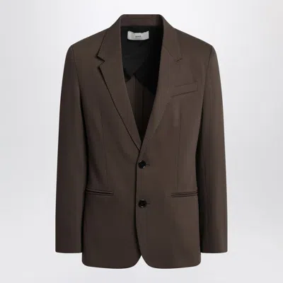 Ami Alexandre Mattiussi Ami Paris Single-breasted Olive Black Wool Jacket Men