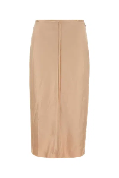 Ami Alexandre Mattiussi Ami Paris Skin Pink Stretch Satin Skirt