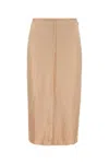 Ami Alexandre Mattiussi Ami Women Skin Pink Stretch Satin Skirt In Brown
