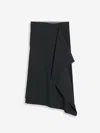 Ami Alexandre Mattiussi Ami Wrap Asymmetrical Wool Skirt In Black