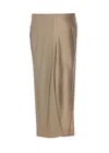 Ami Alexandre Mattiussi Two-tone High-waisted Midi Satin Skirt
