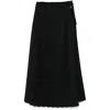 Ami Alexandre Mattiussi Ami Paris Twill Pleated Maxi Skirt In Black