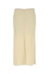 Ami Alexandre Mattiussi Stretch Viscose Skirt Featuring Back Slit In White