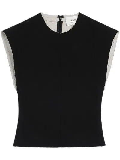 Ami Alexandre Mattiussi Ami Paris Sleeveless Top In Black