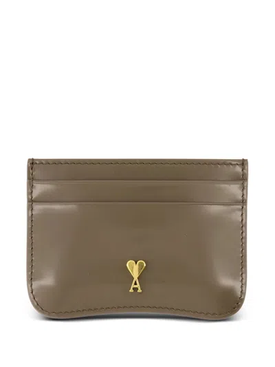 Ami Alexandre Mattiussi Ami Paris Slg Paris Paris Card Holder In Brown