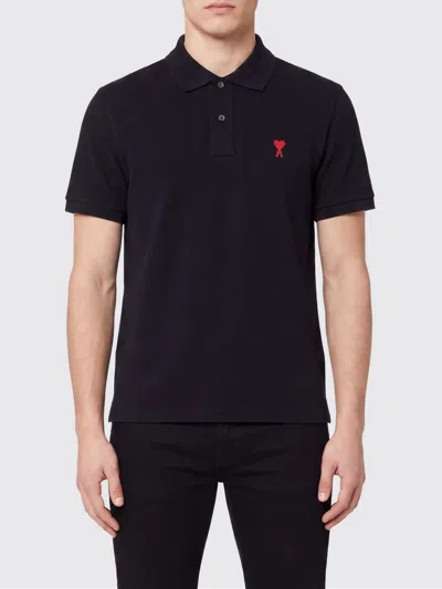 Ami Alexandre Mattiussi Ami Paris Slim Fit Embroidered Logo Polo Shirt In Organic Cotton In Pattern
