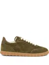 Ami Alexandre Mattiussi Low Top Sneakers Contrast Stitching In Green