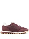 Ami Alexandre Mattiussi Low Top Sneakers With Suede Panels And Rubber Sole In Burgundy