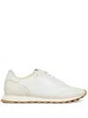 Ami Alexandre Mattiussi Low-top Sneakers With Nylon And Leather Accents In White