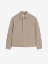 Ami Alexandre Mattiussi Beige Canvas Padded Ami De Coeur Overshirt Grey In Brown