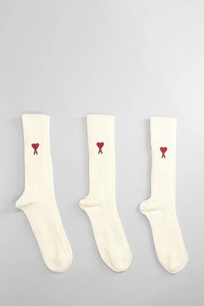 Ami Alexandre Mattiussi Ami Paris Socks In Beige