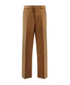 Ami Alexandre Mattiussi Ami Paris Straight-leg Pleated Tailored Trousers In Brown
