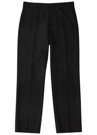 Ami Alexandre Mattiussi Ami Paris Straight-leg Wool Trousers In Black