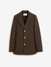Ami Alexandre Mattiussi Fitted Buttoned Jacket In Brown
