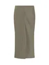Ami Alexandre Mattiussi Ami Straight Skirt With Subtle Back Slit In Green