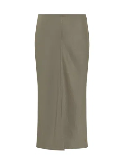 Ami Alexandre Mattiussi Ami Paris Straight Midi Skirt In Grey