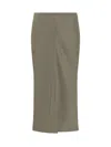 Ami Alexandre Mattiussi Ami Straight Skirt With Subtle Back Slit In Green