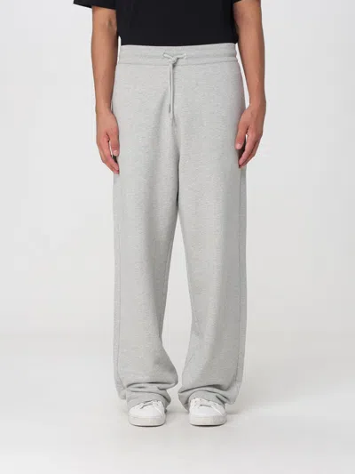 Ami Alexandre Mattiussi Ami Paris Straight-leg Cotton Jogging Trousers With Embroidered Logo In Gray