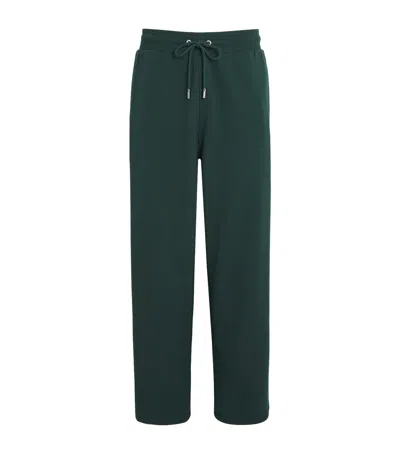 Ami Alexandre Mattiussi Ami Paris Straight-leg Cotton Jogging Trousers With Embroidered Logo In Green