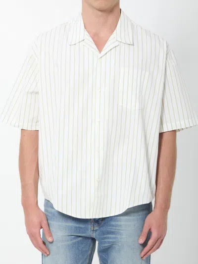 Ami Alexandre Mattiussi Ami Paris Striped Boxy Shirt In White