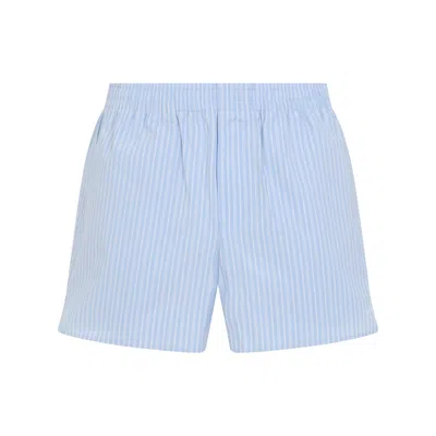 Ami Alexandre Mattiussi Ami Paris Striped Cotton Shorts In Blue