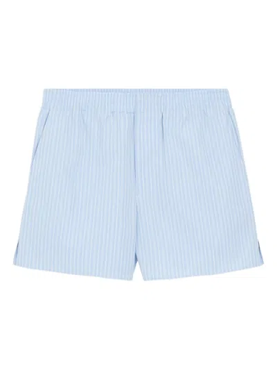 Ami Alexandre Mattiussi Ami Paris Men Cotton Bermuda Shorts With Striped Pattern In Blue