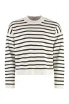 AMI ALEXANDRE MATTIUSSI AMI PARIS STRIPED CREW-NECK SWEATER