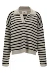 Ami Alexandre Mattiussi Biologic Cotton And Wool Sweater With Striped Motif In Multi