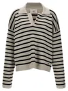Ami Alexandre Mattiussi Biologic Cotton And Wool Sweater With Striped Motif In Multicolor