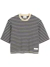 Ami Alexandre Mattiussi Ami Paris Striped T-shirt In Bleu Marine/blanc Creme