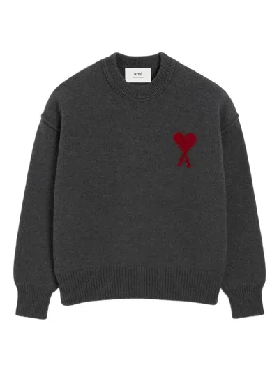 Ami Alexandre Mattiussi Ami Paris Sweater In Gray