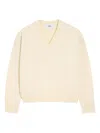 Ami Alexandre Mattiussi White Wool Ami De Coeur V Neck Sweater White In Neutral