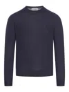 Ami Alexandre Mattiussi Tonal Ami De Coeur Crew Neck Sweater In Blue