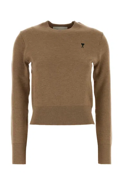 Ami Alexandre Mattiussi Ami Paris Sweater In Brown