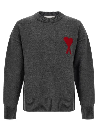Ami Alexandre Mattiussi Ami Paris Sweater In Charcoal