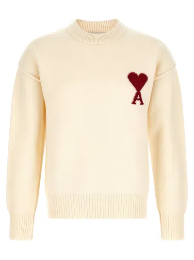 Ami Alexandre Mattiussi Ami Paris Sweater In Cream