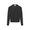 Ami Alexandre Mattiussi Ami Cashmere Blend Cardigan With Deep V-neck In Gray