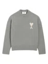 Ami Alexandre Mattiussi Grey Alpaca Ami De Coeur Crewneck Sweater Grey In Gray