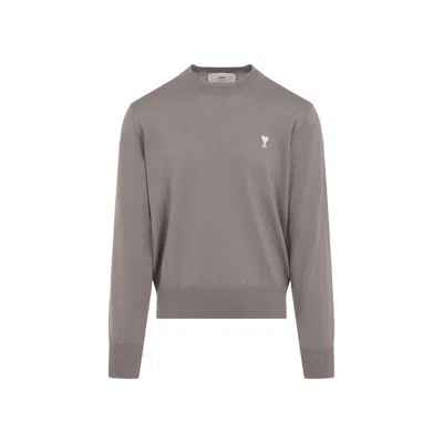 Ami Alexandre Mattiussi Ami Classic Crew Neck Grey Wool Sweater