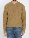 Ami Alexandre Mattiussi Alpaca And Wool Blend Long Sleeve Sweater In Brown