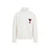Ami Alexandre Mattiussi Ami Paris Turtleneck Sweater Ami De Coeur White Men In Animal Print