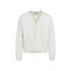 Ami Alexandre Mattiussi V-neck Cardigan With Ribbed Cuffs And Hem In White
