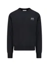 Ami Alexandre Mattiussi Black Crewneck Sweatshirt With Logo Lettering Detail On The Front And Adc Logo Embroidery On The Rea