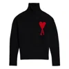 Ami Alexandre Mattiussi Ami Paris Funnel-neck Sweater With Heart Intarsia Design