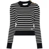 Ami Alexandre Mattiussi Cotton Blend Pullover With Striped Pattern