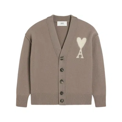 Ami Alexandre Mattiussi Ami Paris Sweaters In Beige