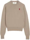 Shop Ami Alexandre Mattiussi Ami Paris Sweaters In Beige